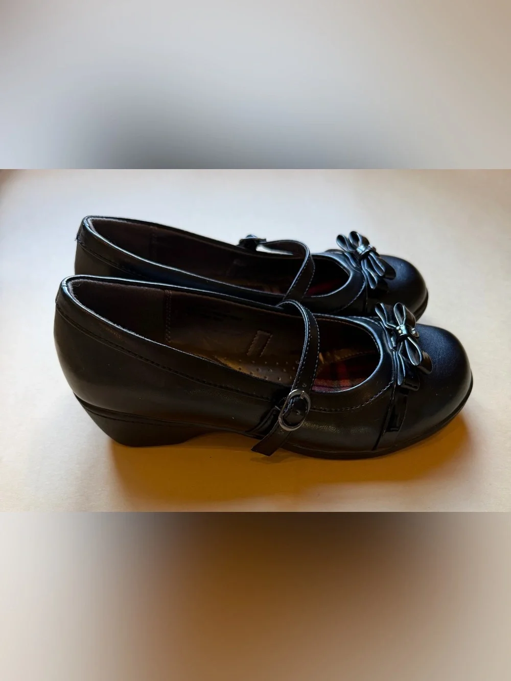French Toast Girls Black Mary Jane Dress Shoes Bow Buckle Size 3